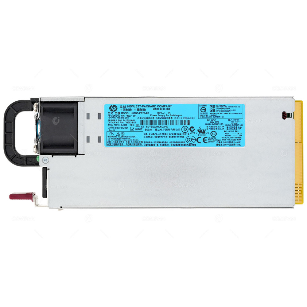 742515-001 HP 460W PLATINUM PLUS HOT PLUG POWER SUPPLY FOR PROLIANT DL360P G8